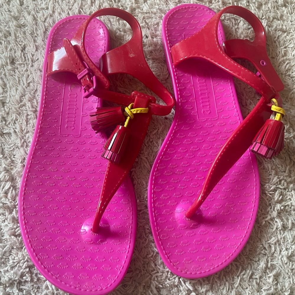 Juicy Couture Pink and Red Sandals
